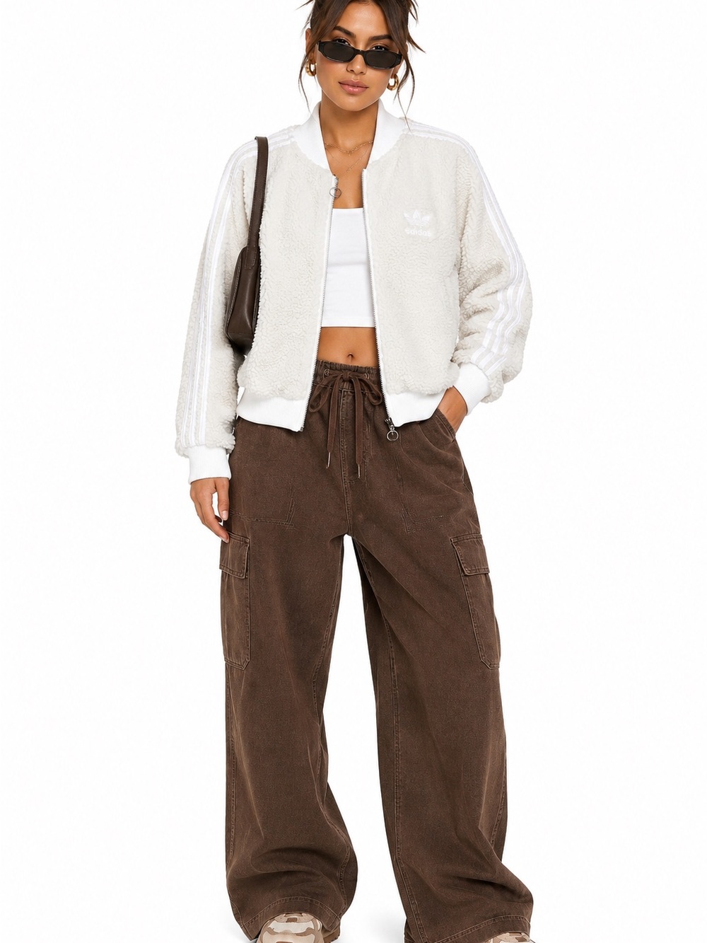 adidas Originals Superstar Sherpa Fleece Track Bomber Jacket 3 Stripe Teddy - Picture 1 of 10